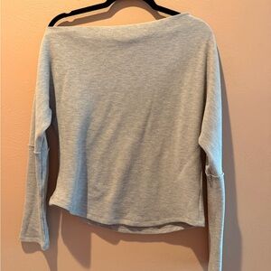 Women's Gray Off-Shoulder Sweatshirt